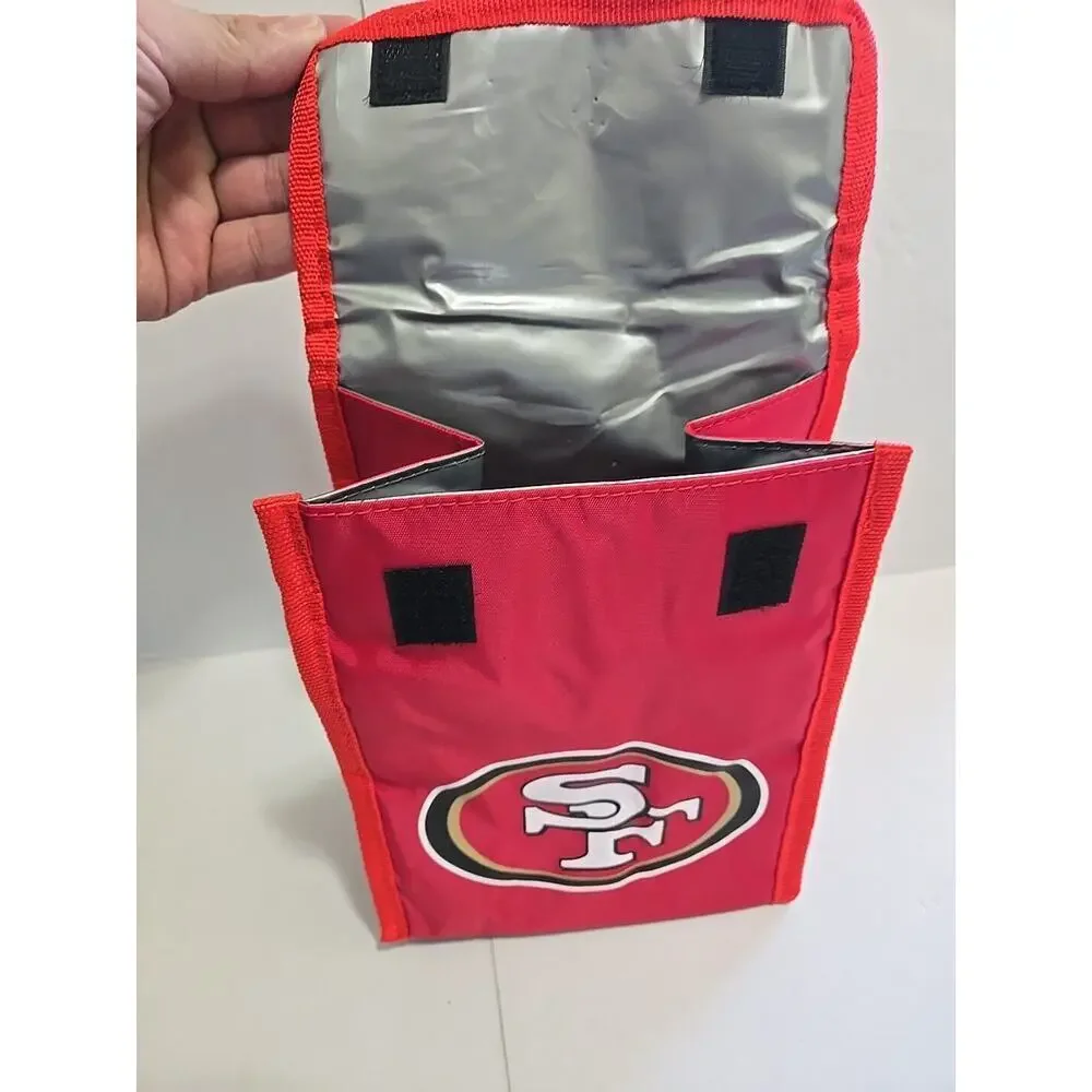 NFL San Francisco 49ERS Insulated Lunch Bag With hook loop Closure NWT - Picture 6 of 14